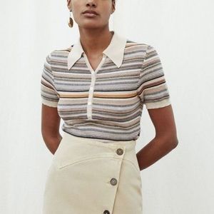 NANUSHKA Quinoa polo cotton shirt size small